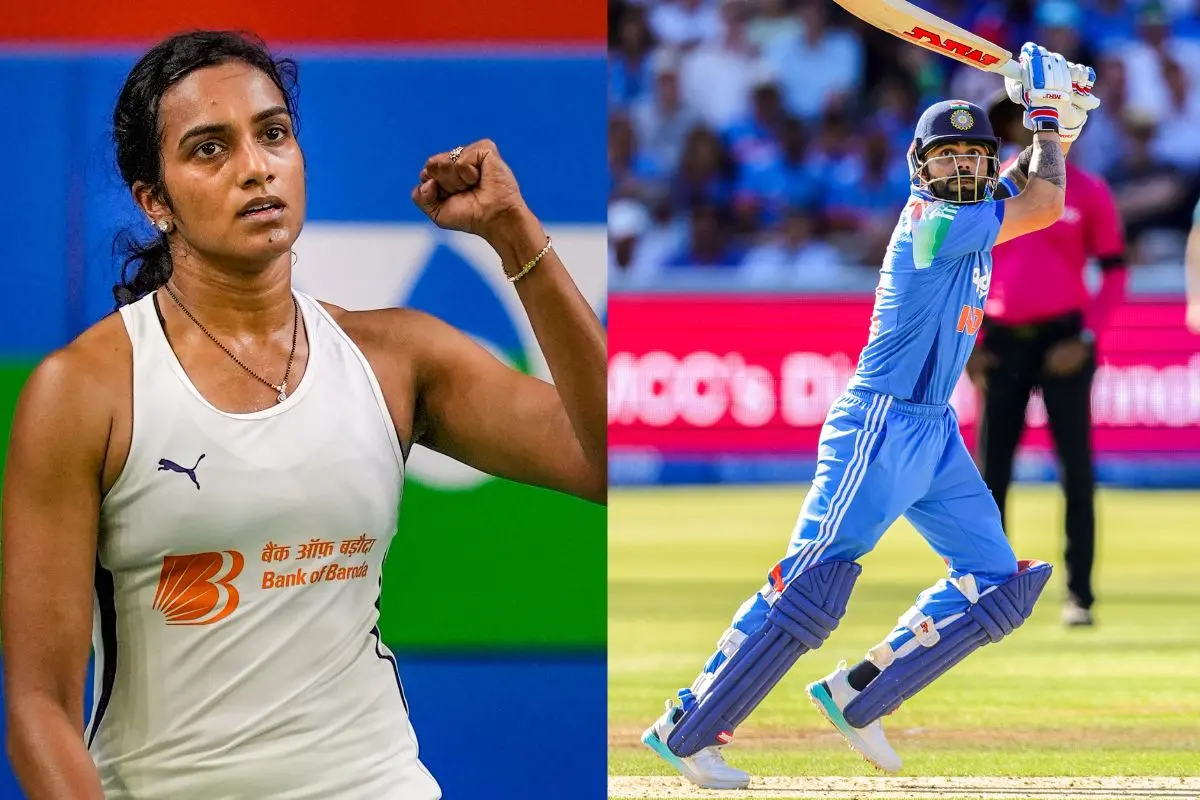 From (L) PV Sindhu, Virat Kohli | Photos : PTI, ANI