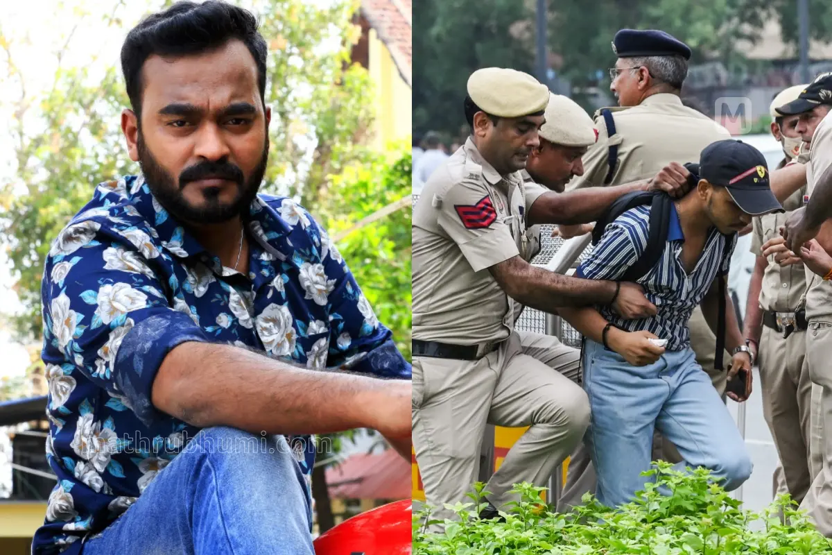 അപ്പാനി ശരത് (ശരത് കുമാർ), സി.ജെ.പി. സമരത്തിനെതിരായ പോലീസ് നടപടി | Photo: Mathrubhumi, ANI