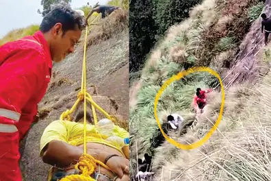 5 hours in a death trap: Kerala Fire Force rescues Chennai man fallen off Kolukkumalai cliff