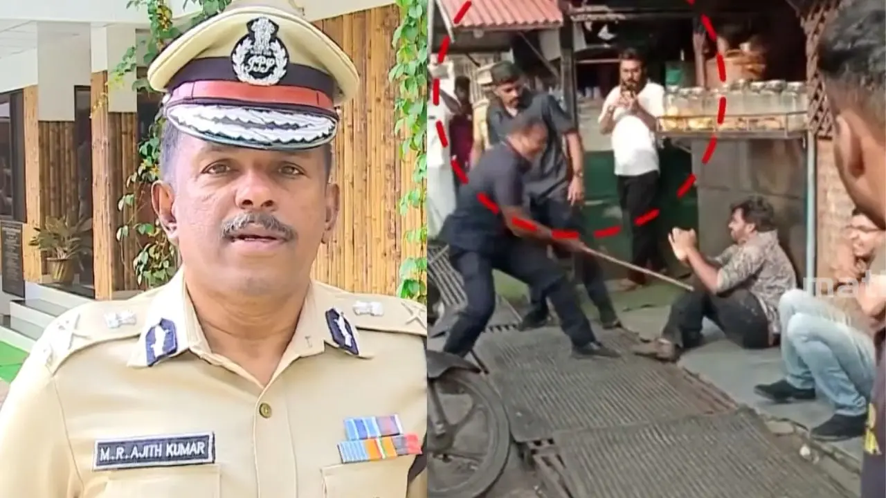 എഡിജിപി എം.ആർ. അജിത്കുമാർ | ആലപ്പുഴയിൽ യൂത്ത് കോൺഗ്രസ് പ്രവർത്തകരെ ആക്രമിക്കുന്ന ഗൺമാൻമാർ | Images: MBTV Screengrab
