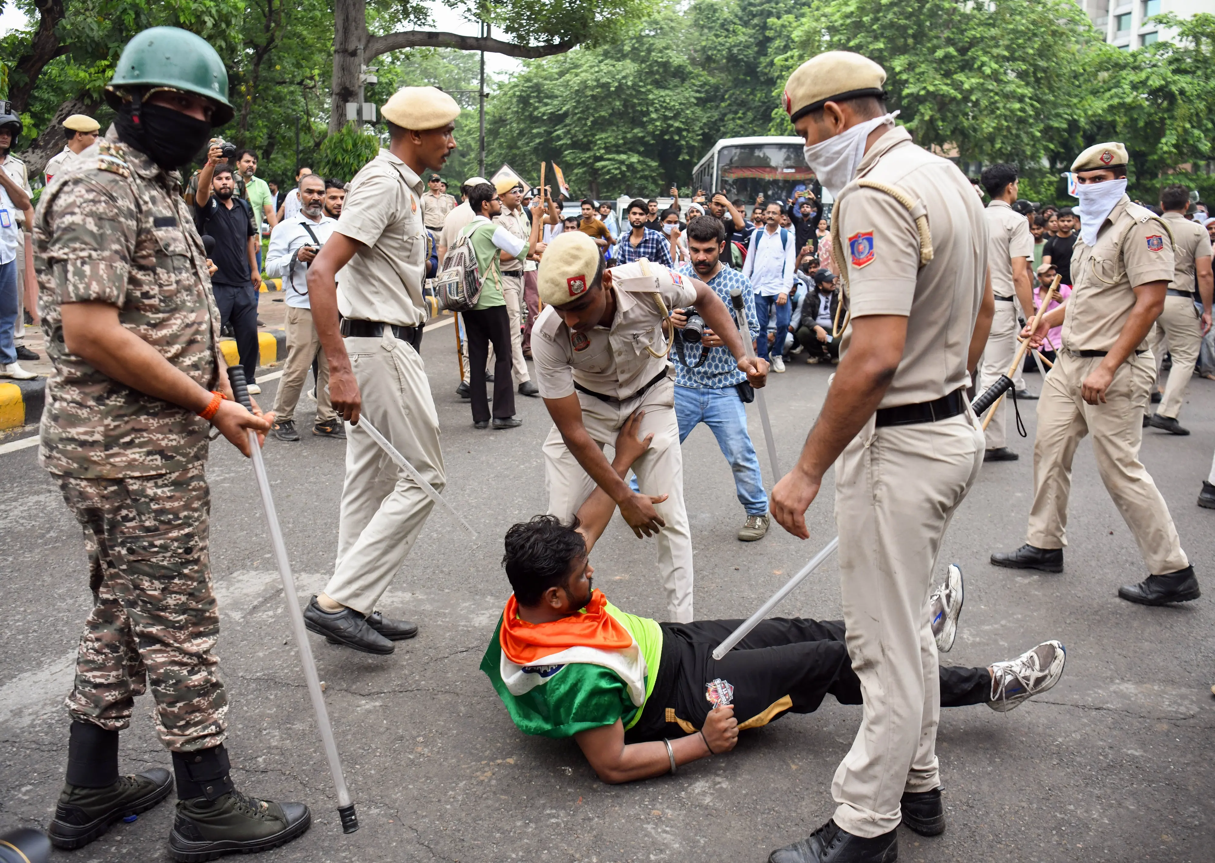 സിജെപി പ്രതിഷേധത്തിൽനിന്ന് | Photo: PTI