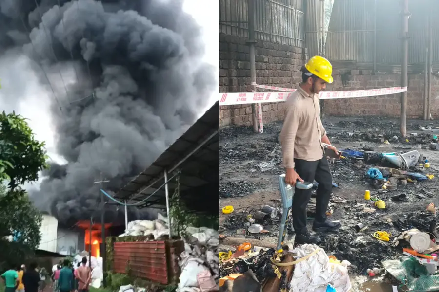 Major Fire Breaks Out at Plastic Recycling Unit in Kasaragod Industrial Park Near GAIL Pipeline