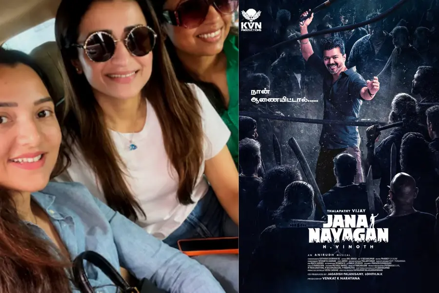 Trisha Krishnan arrives in effortless style at ‘Jana Nayagan’, says 'looking forward to’