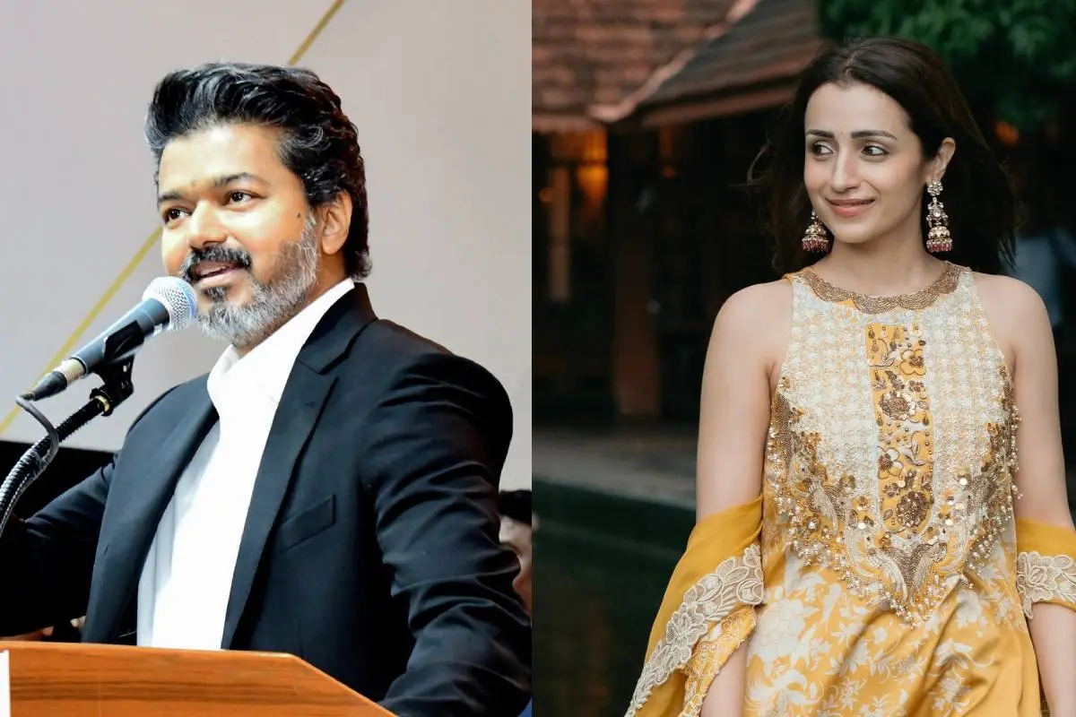 സി.ജോസഫ് വിജയ്, തൃഷ കൃഷ്ണൻ | ANI, Instagram