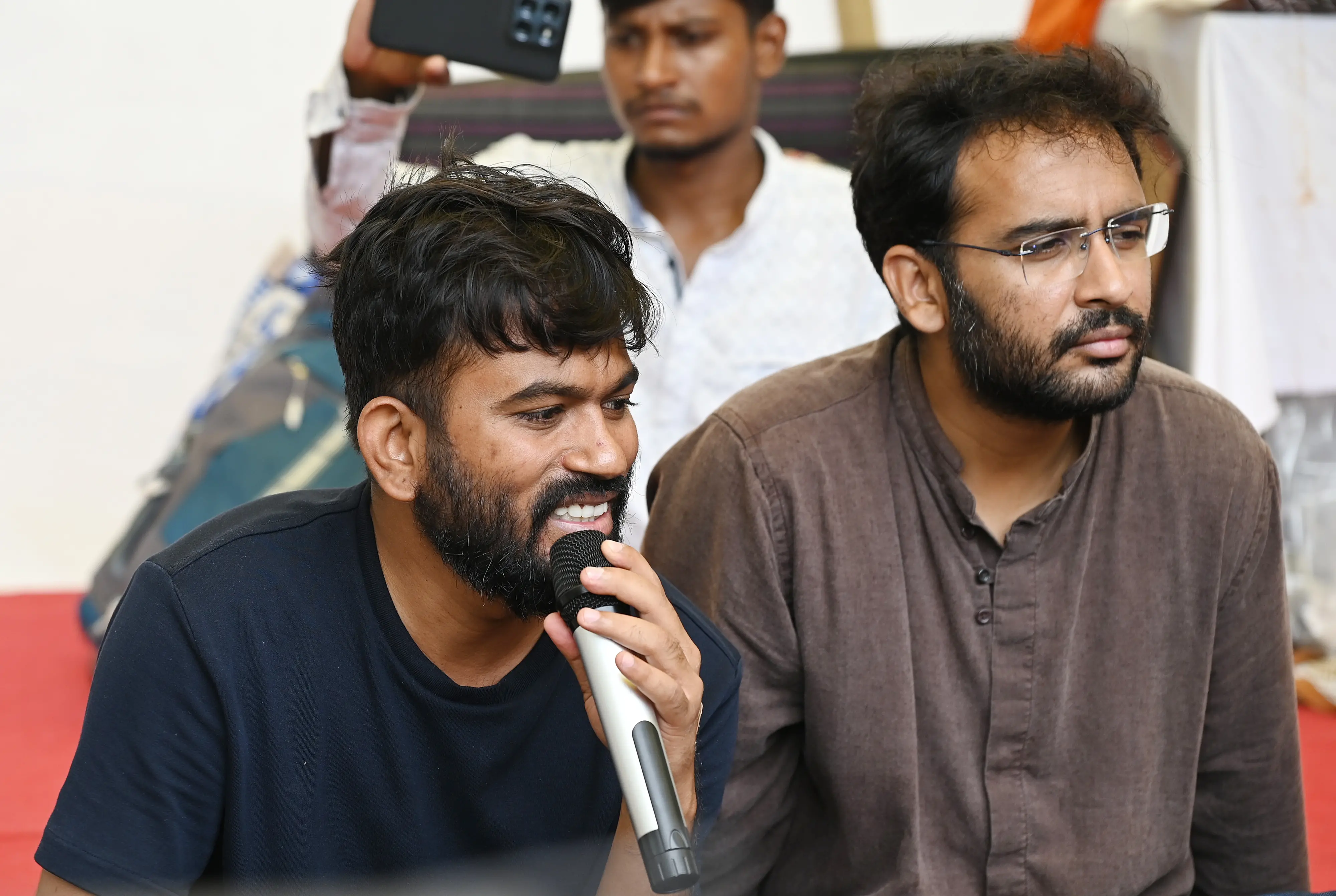 Cockroach Janta Party (CJP) Founder Abhijeet Dipke and party spokesperson Ashutosh Ranka (ANI Photo)