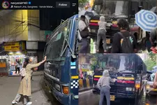 മുംബൈ മോഡലിനെ അനുകരിച്ച് നവ്യാ നായർ;പോലീസ് വാഹനത്തിന് മുന്നിൽനിന്ന് ചിത്രം,നിമിഷങ്ങൾക്കകം പിൻവലിച്ചു