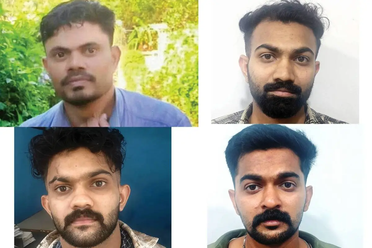 കൊല്ലപ്പെട്ട മുസ്തഫ (മുകളില് ഇടത്ത്). അറസ്റ്റിലായ സക്കീര് ഹുസൈന്, സൈനുല് ആബിദീന്, സല്മാന് ഫാരിസ് എന്നിവര്