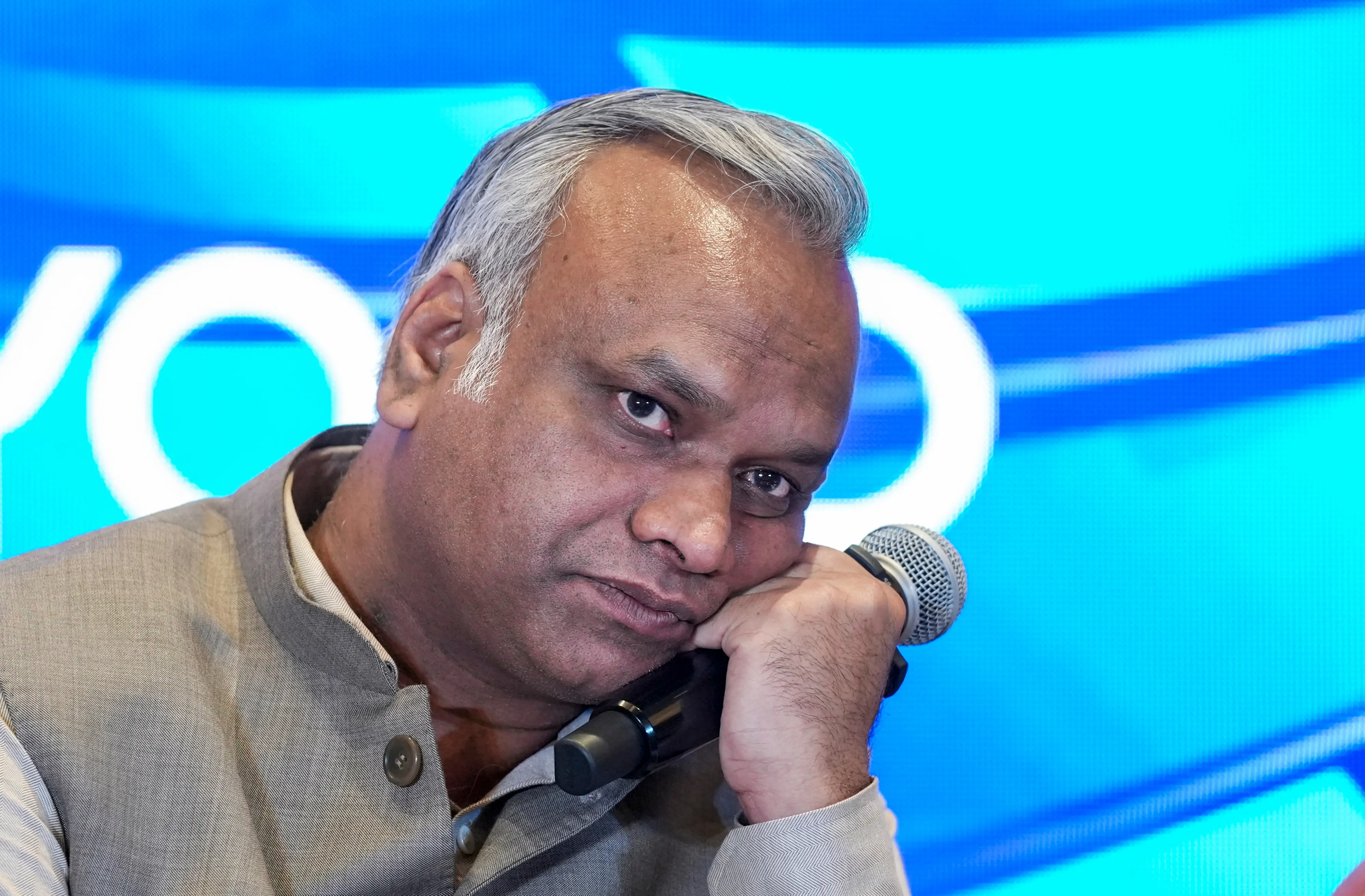 Karnataka Home Minister Priyank Kharge during a press conference as part of 29th edition of Bengaluru Tech Summit 2026 | PTI