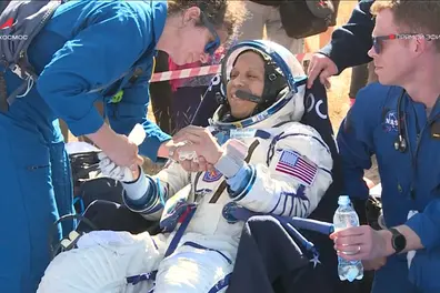 241 days in space: US-Russian ISS crew lands safely on Earth