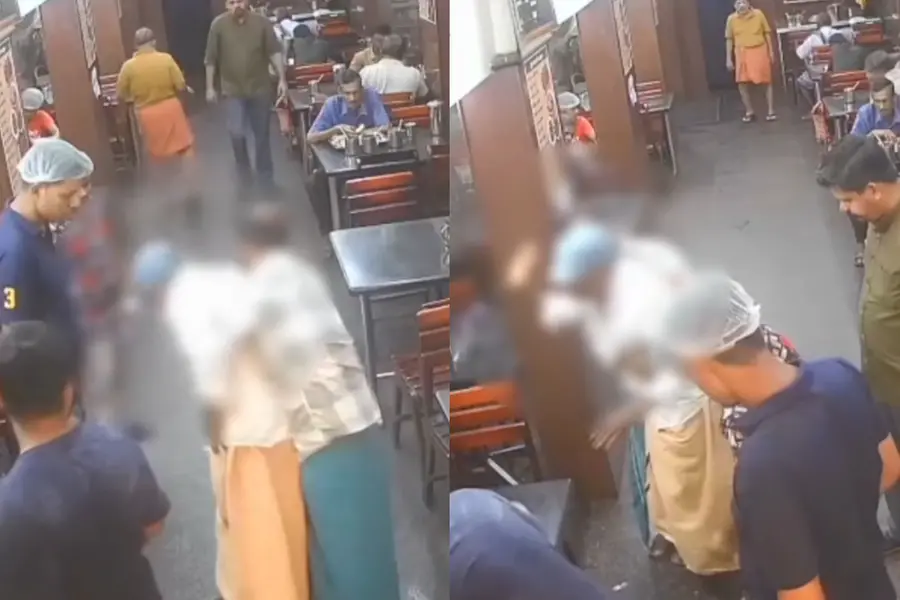 Quick-Thinking Friend Saves Man's Life After Egg Lodges in Throat at Kochi Restaurant, Caught in CCTV Camera