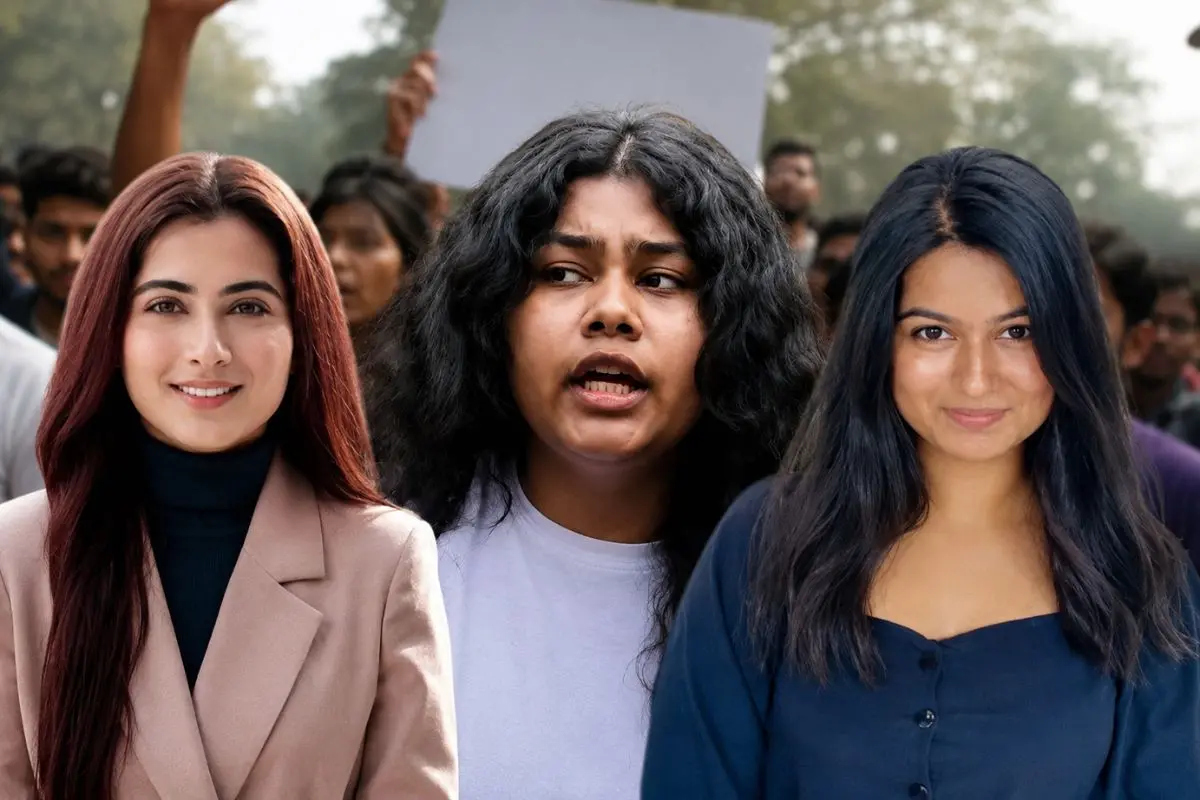 Yashaswinee Raje Singh (L), Dibisa Mahanta (C) and Archita Sachin Rahar (R) publicly backed anti-NEET protests or criticised the Centre, drawing attention as daughters of prominent NDA leaders.