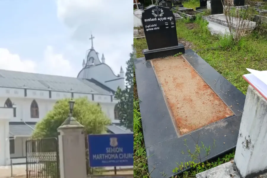Granite slab stolen from family tomb at Mar Thoma Church cemetery in Mallappally Pathanamthitta