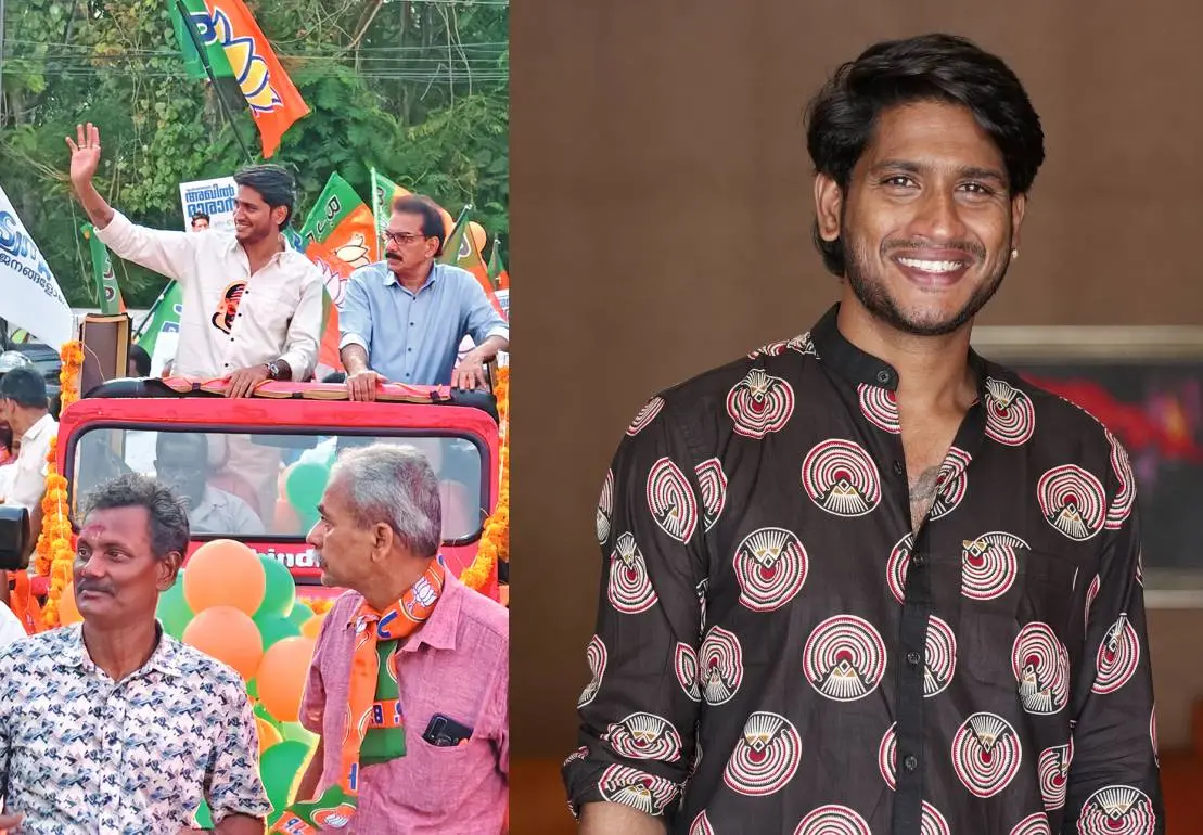 തൃക്കാക്കരയില് തിരഞ്ഞെടുപ്പ് പ്രചാരണത്തിനിടെ അഖില് മാരാരും സാബു ജേക്കബും, അഖില് മാരാര്
