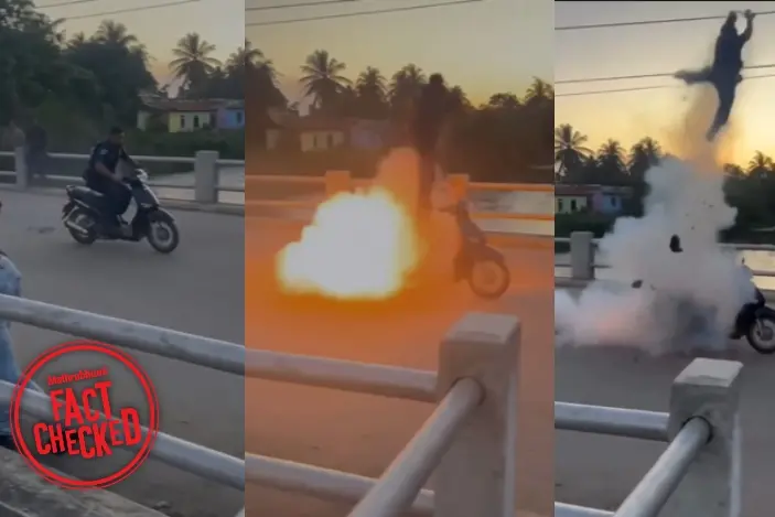 ഇലക്ട്രിക് സ്കൂട്ടർ പൊട്ടിത്തെറിച്ച് യാത്രികൻ തെറിച്ചു വീണു; വീഡിയോയുടെ വാസ്തവമറിയാം | Fact Check