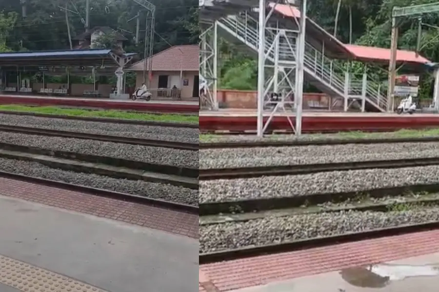റെയിൽവേ പ്ലാറ്റ്ഫോമിലൂടെ സ്കൂട്ടറോടിച്ചയാൾ പിടിയിൽ; രജിസ്ട്രാർ ഓഫീസിൽ പോയതാണെന്ന് വിശദീകരണം