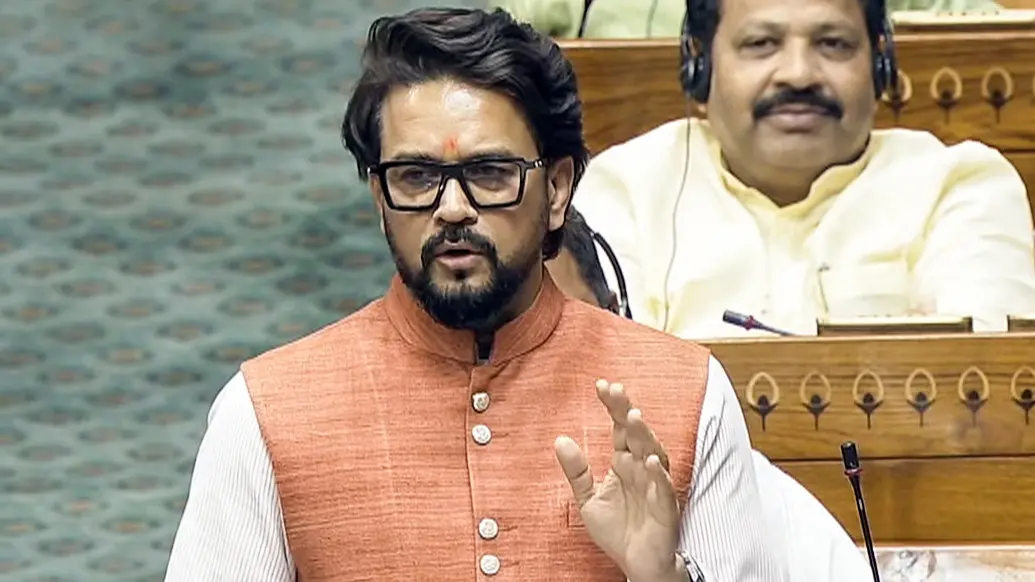 BJP MP Anurag Thakur speaks in Lok Sabha during the Monsoon Session of Parliament | Photo: PTI