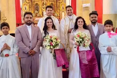 Twin grooms, twin brides, twin priests: Kerala wedding brings a childhood dream to life