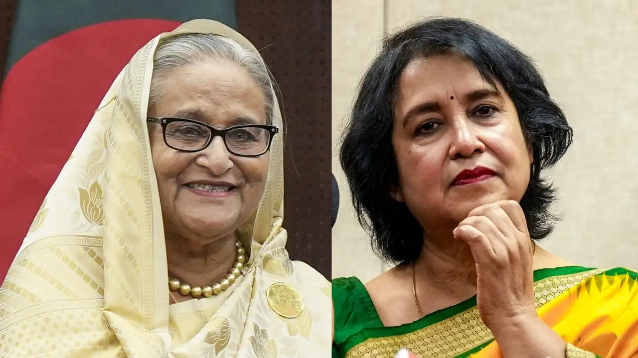 ഷെയ്ഖ് ഹസീന, തസ്ലീമ നസ്രിൻ | Photos: PTI