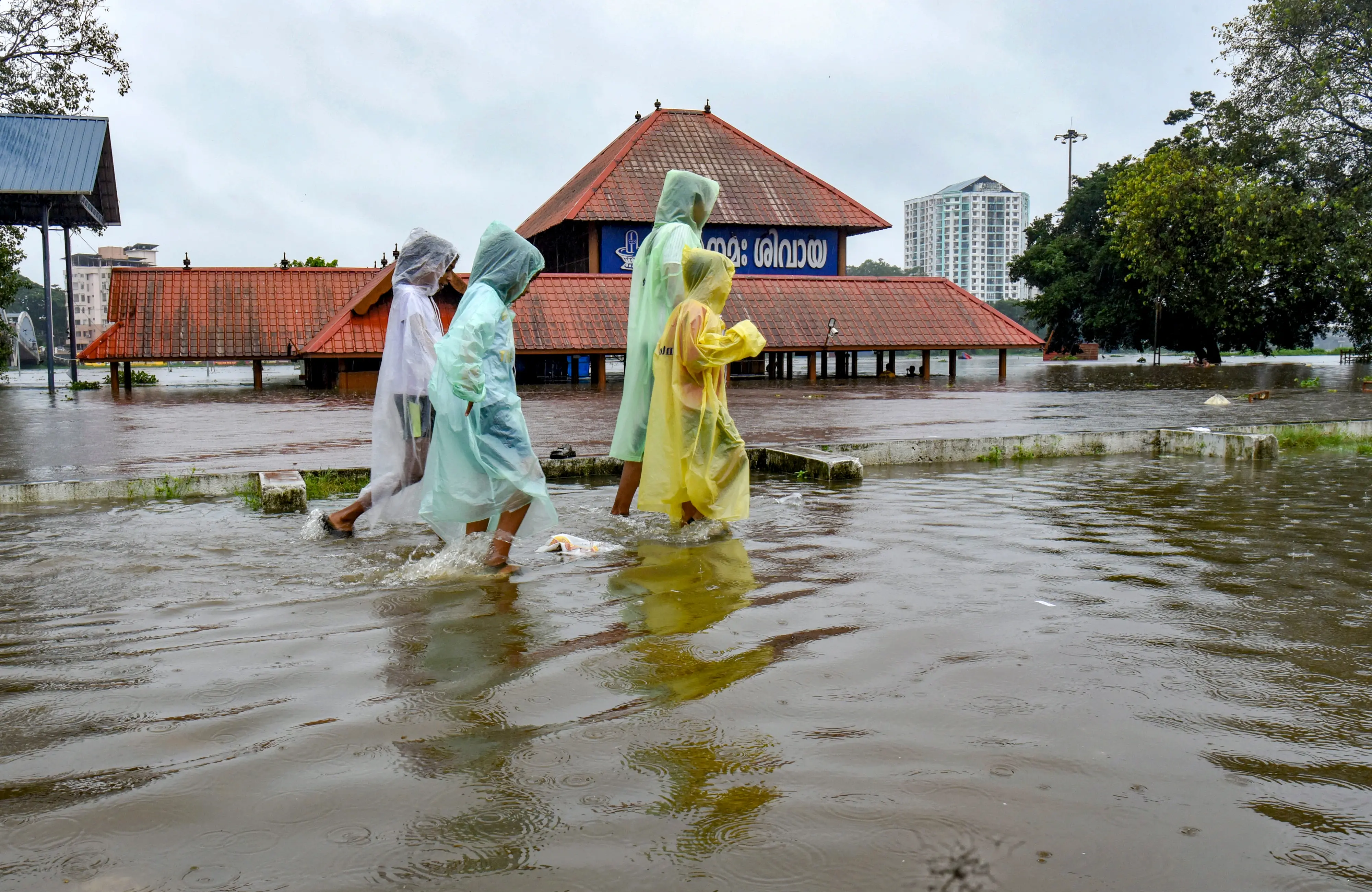 Waterlogging following rain in Kochi