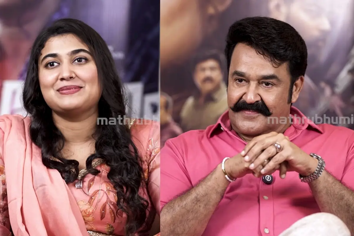 വിസ്മയ മോഹൻലാൽ, മോഹൻലാൽ | Photo: Screen grab/ YouTube: Mathrubhumi News