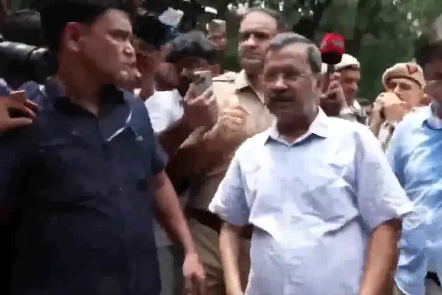 Arvind Kejriwal during the protest march