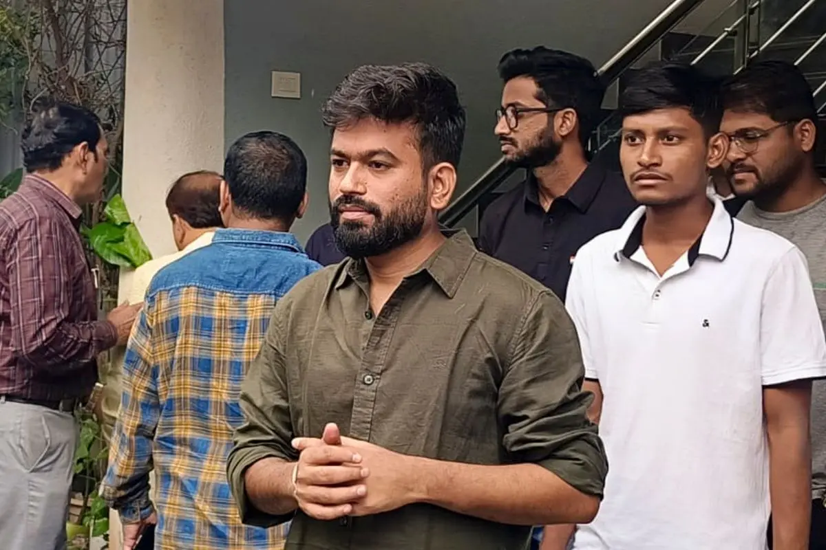Cockroach Janata Party (CJP) founder Abhijeet Dipke after an interview.  (PTI Photo)