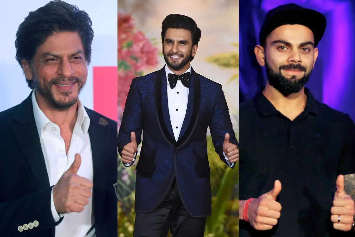 Shah Rukh Khan; Ranveer Singh; Virat Kohli