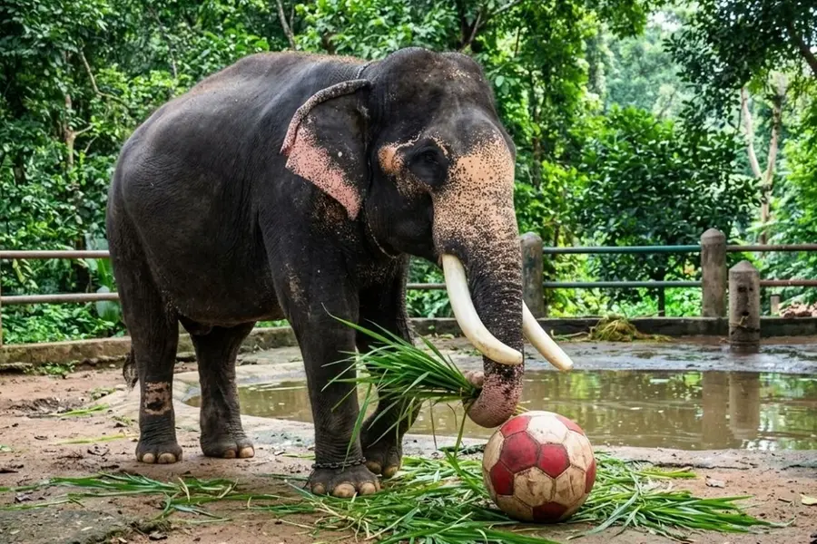 Captive elephants’ head-bobbing is a sign of boredom, says expert