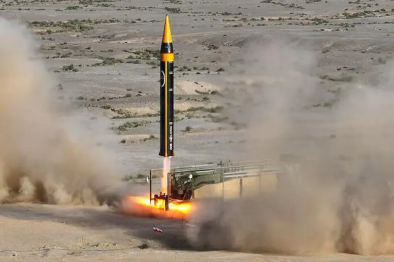An Iranian missile in action