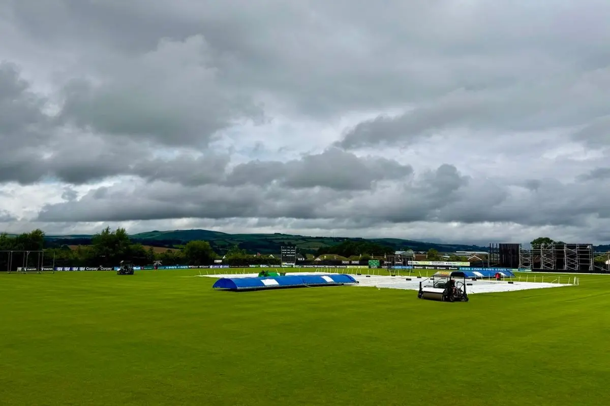 Play abandoned due to rain. | Photo shared by the Afghanistan Cricket Board on its official X handle.