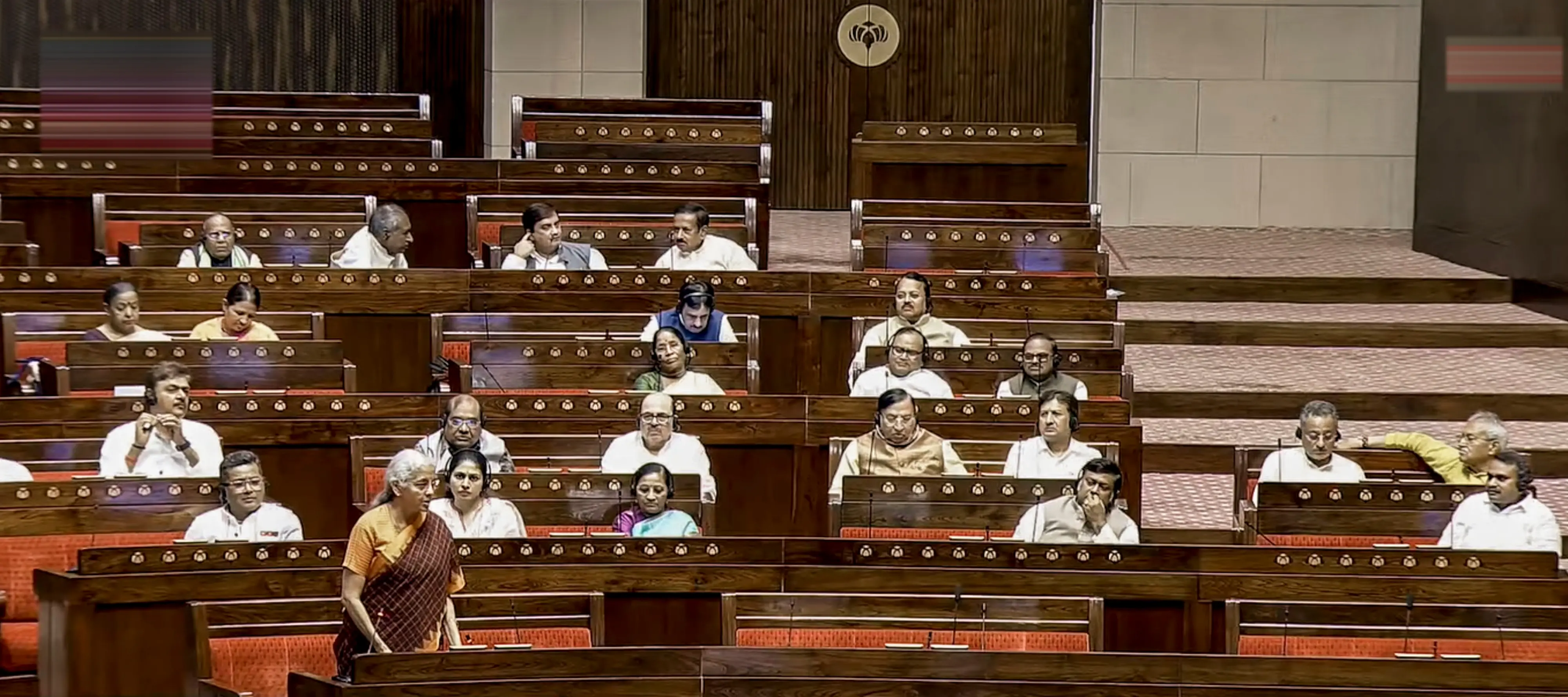 Union Finance Minister Nirmala Sitharaman speaks in the Rajya Sabha during the Monsoon session of Parliament | PTI