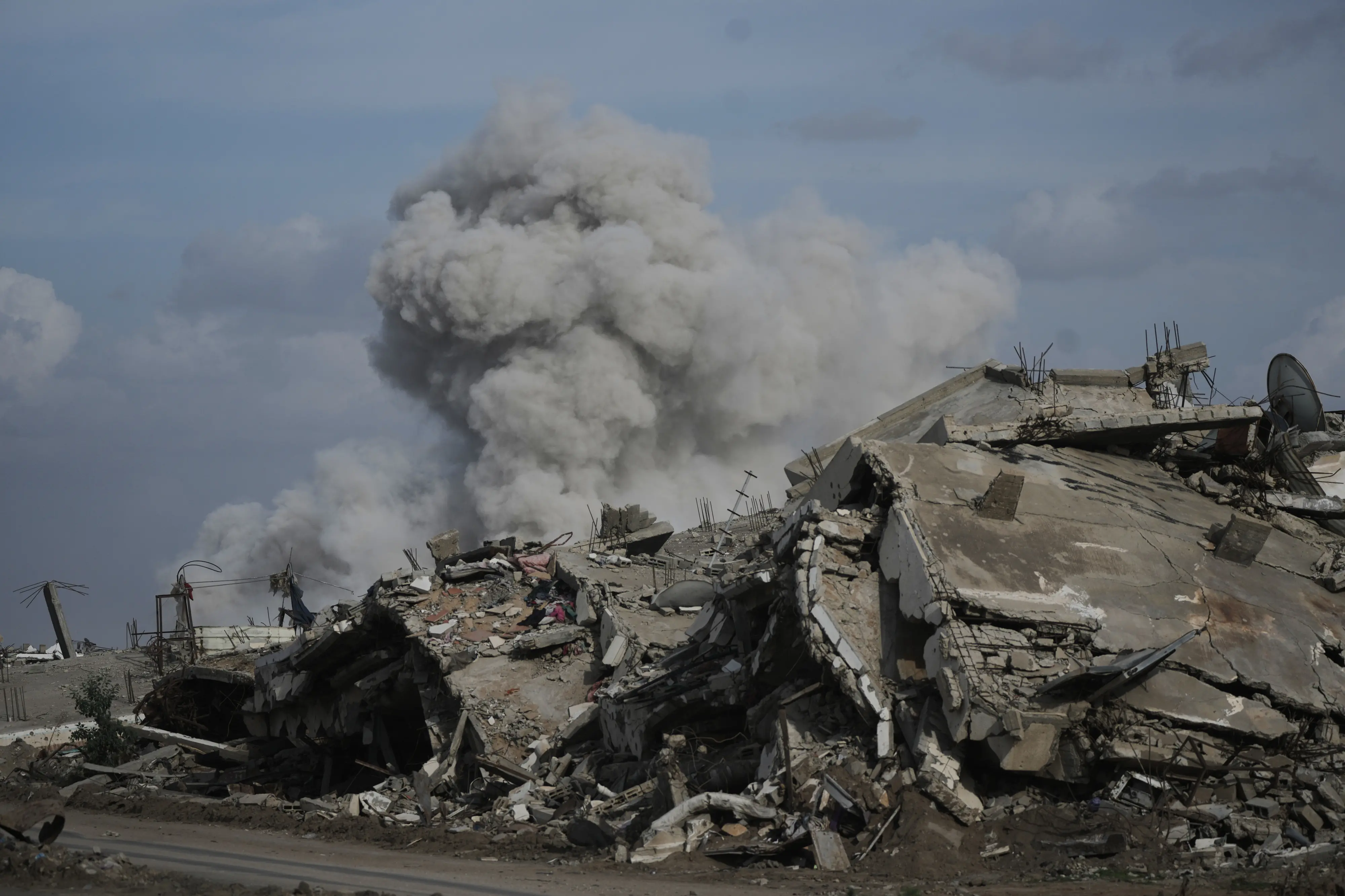 Smoke rises as Israeli military demolish a house east of Gaza City.| File image: PTI