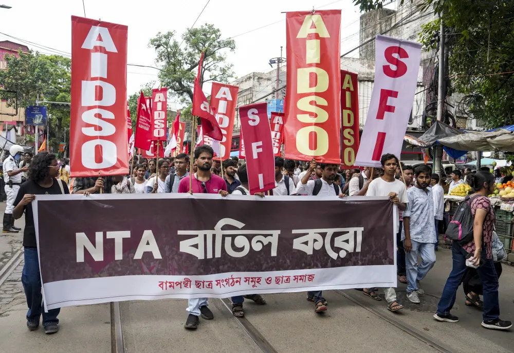 Left student organisations protest against NTA and NEP in Kolkata | PTI