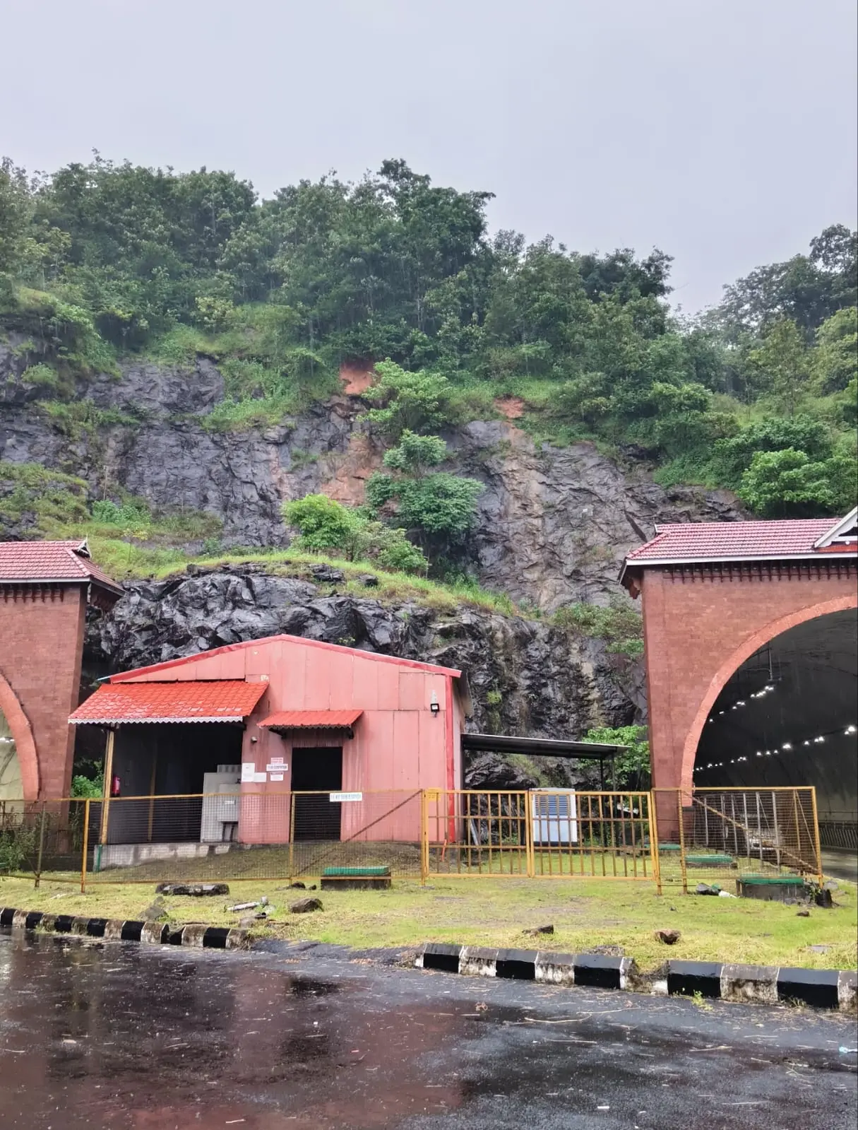 The area near the Thrissur-side entrance of the Kuthiran Tunnel, where a minor landslip was reported on Friday morning