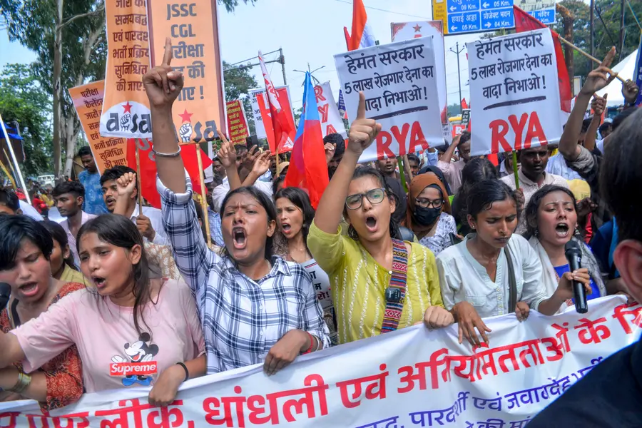 Ranchi protest over alleged JPSC, JSSC exam irregularities