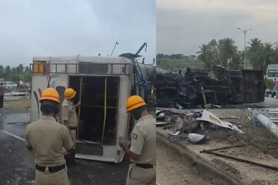ബെംഗളൂരുവിലേക്ക് പോയ KSRTC ബസ് മറിഞ്ഞു; ഡ്രൈവറും കണ്ടക്ടറും മരിച്ചു