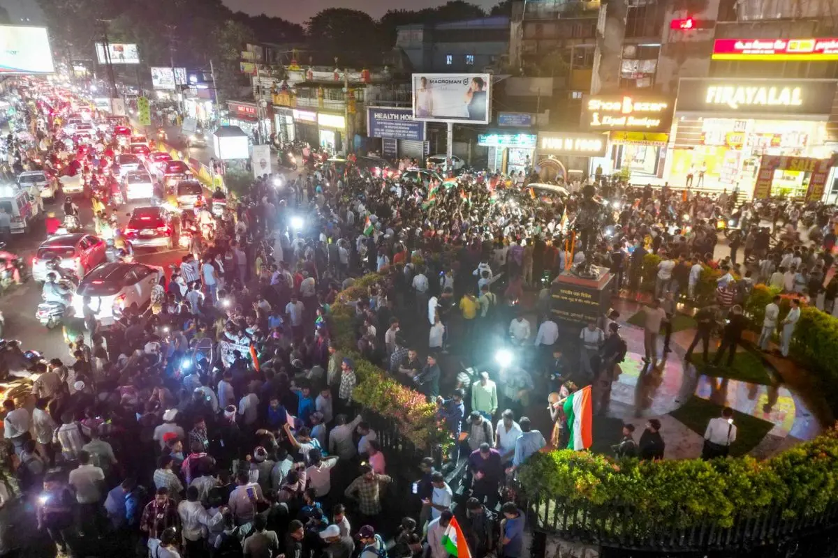 A large gathering of job aspirants and students gather during a protest march against the Jharkhand government regarding alleged paper leaks in the JPSC and JSSC-CGL examinations, at Albert Ekka Chowk, in Ranchi, Jharkhand, Saturday, Aug. 8, 2026 (Photo: PTI)