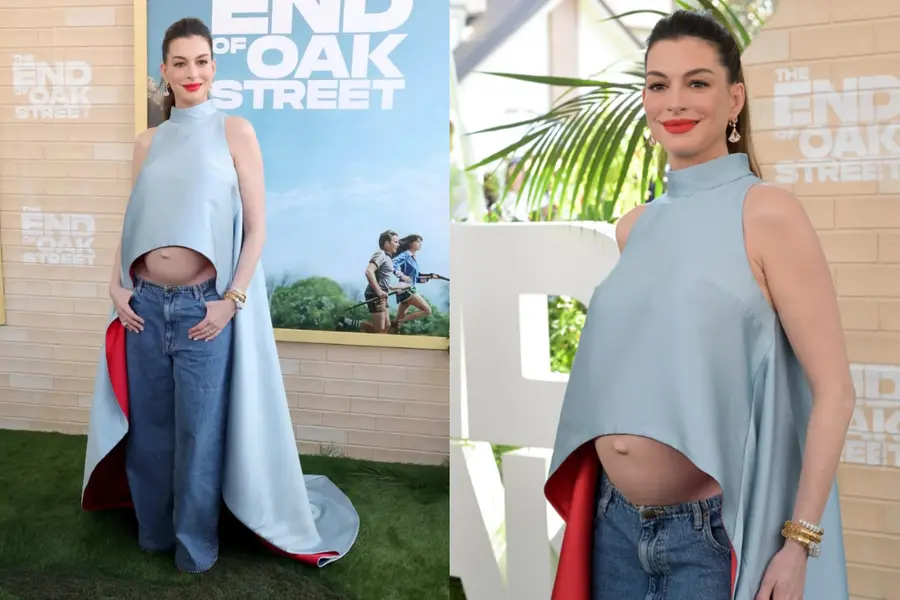 Anne Hathaway stuns at Red Carpet premiere, but it's what's under her top that has everyone talking