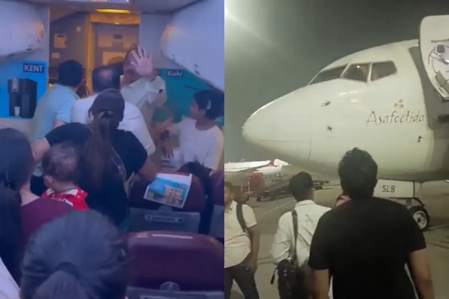 Visuals from SpiceJet flight at Delhi Airport