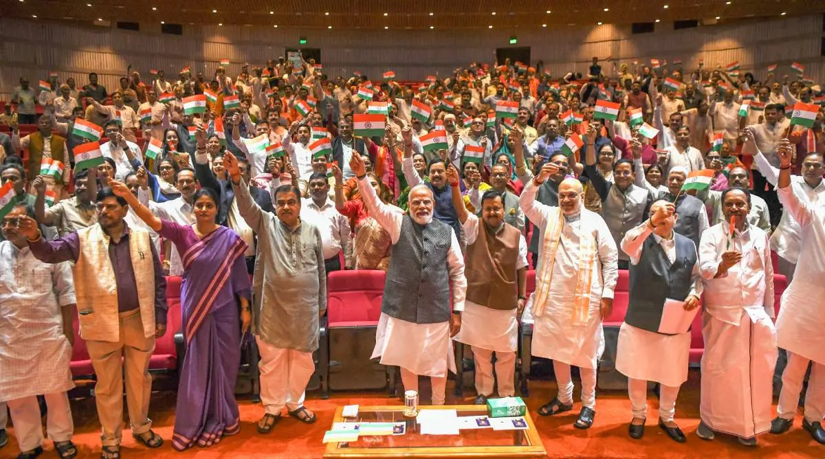 എൻ.ഡി.എ. പാർലമെന്ററി പാർട്ടി യോഗത്തിൽനിന്ന്.