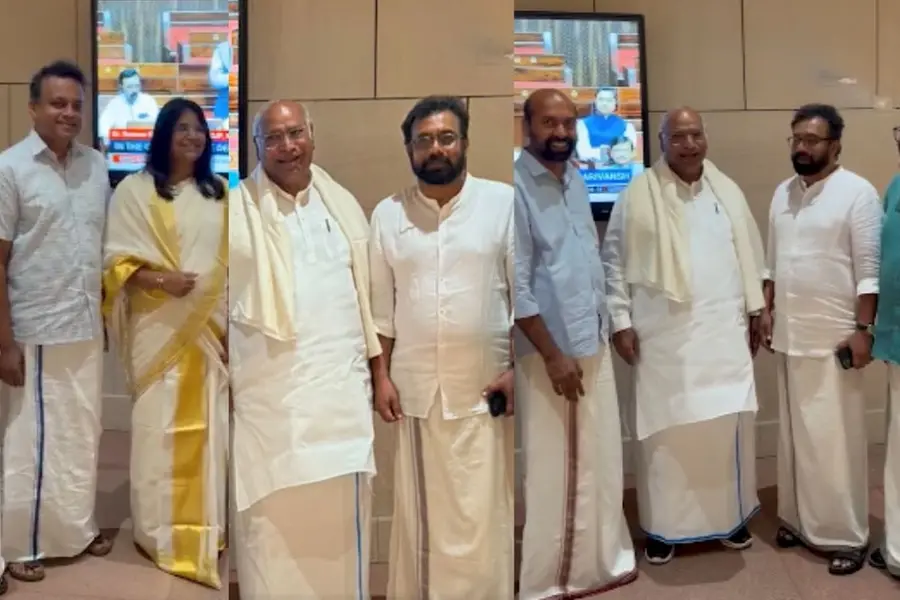 മലയാളിയെന്നതിൽ അഭിമാനമെന്ന് ബ്രിട്ടാസ്; ‘ലുങ്കിവാല’ പരാമർശത്തിൽ മുണ്ടുടുത്ത് പ്രതിഷേധിച്ച് ഖാർഗെയും