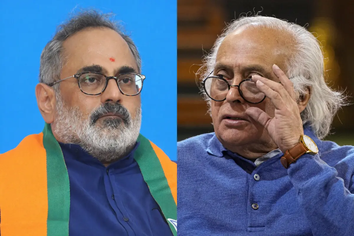 രാജീവ് ചന്ദ്രശേഖർ, ജയ്റാം രമേശ് | Photos: Mathrubhumi, PTI