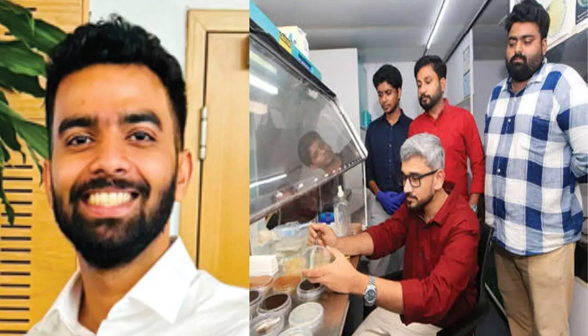 അദ്വൈത് സുരേഷ്, അഭിജിത്ത് പാടുകാണയും സഹപ്രവർത്തകരും മീനങ്ങാടി സുധിക്കവലയിലെ പരീക്ഷണശാലയിൽ