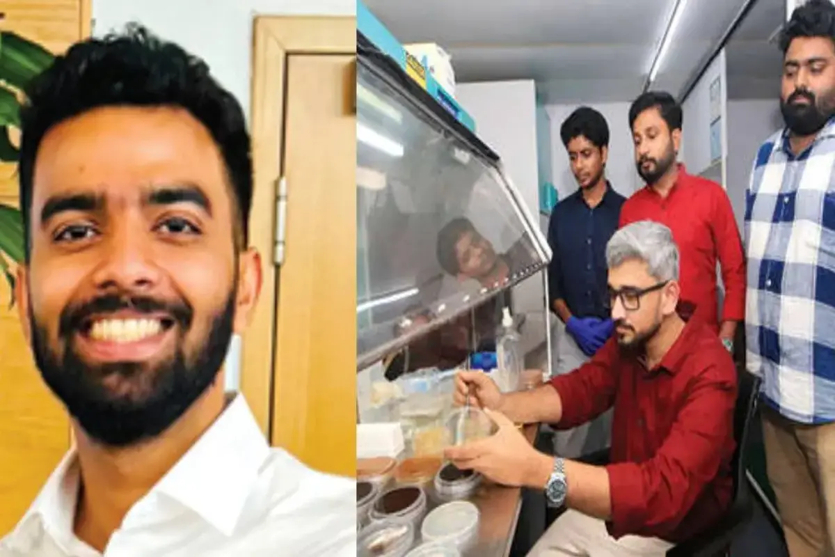 Advaith Suresh, Abhijith Padukaana and colleagues at the Meenangadi Sudhikavala laboratory.| Photo: MBI
