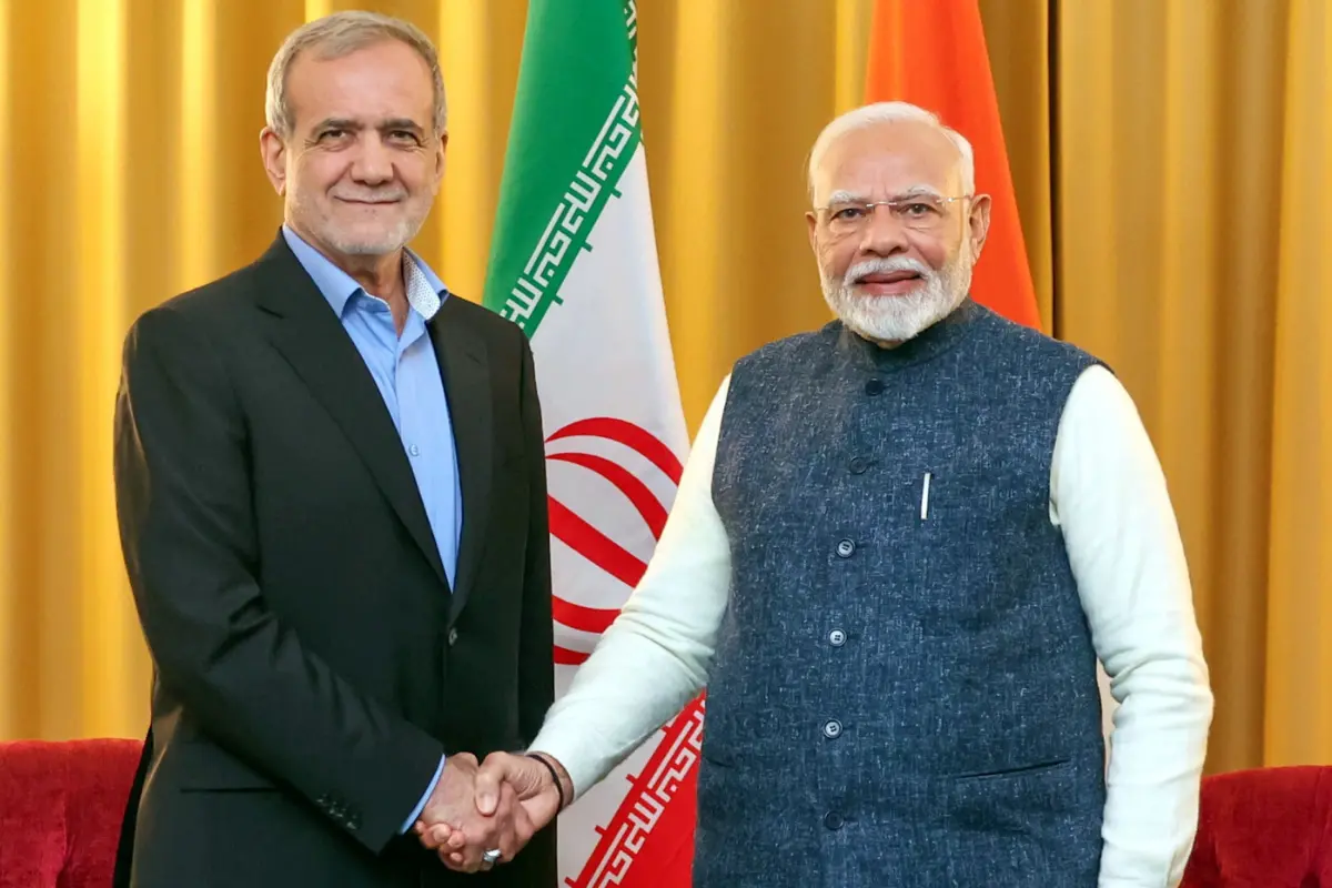Prime Minister of India Narendra Modi with Iranian President Masoud Pezeshkian | Photo: PTI
