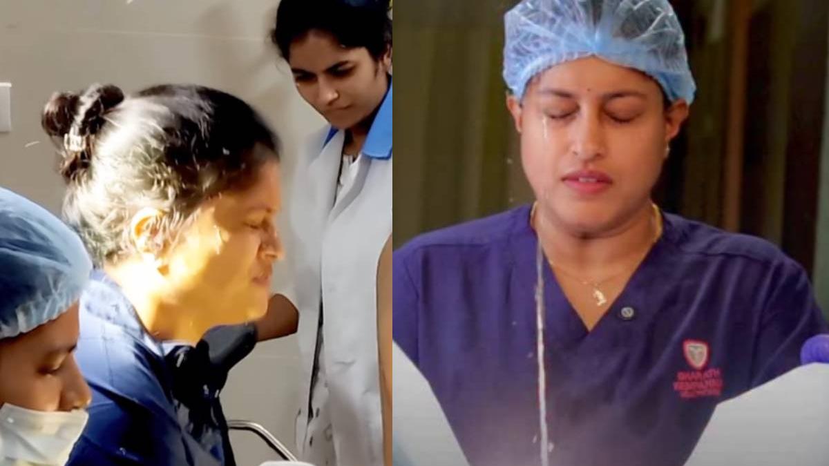 പ്രസവത്തിനിടെ ഡോക്ടറുടെ മുഖത്തേക്ക് അംനിയോട്ടിക് ദ്രവം തെറിച്ചു; വീഡിയോ വൈറൽ