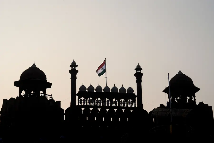A silhouette of Red Fort