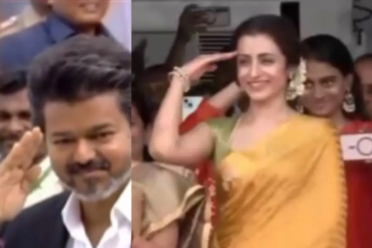 Visuals of Trisha saluting Vijay | Source: X