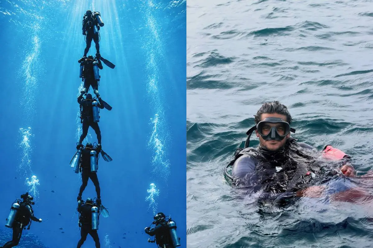 At 73 feet underwater, Kerala's Jibin was part of the Indian Navy's Guinness record-setting human pyramid feat