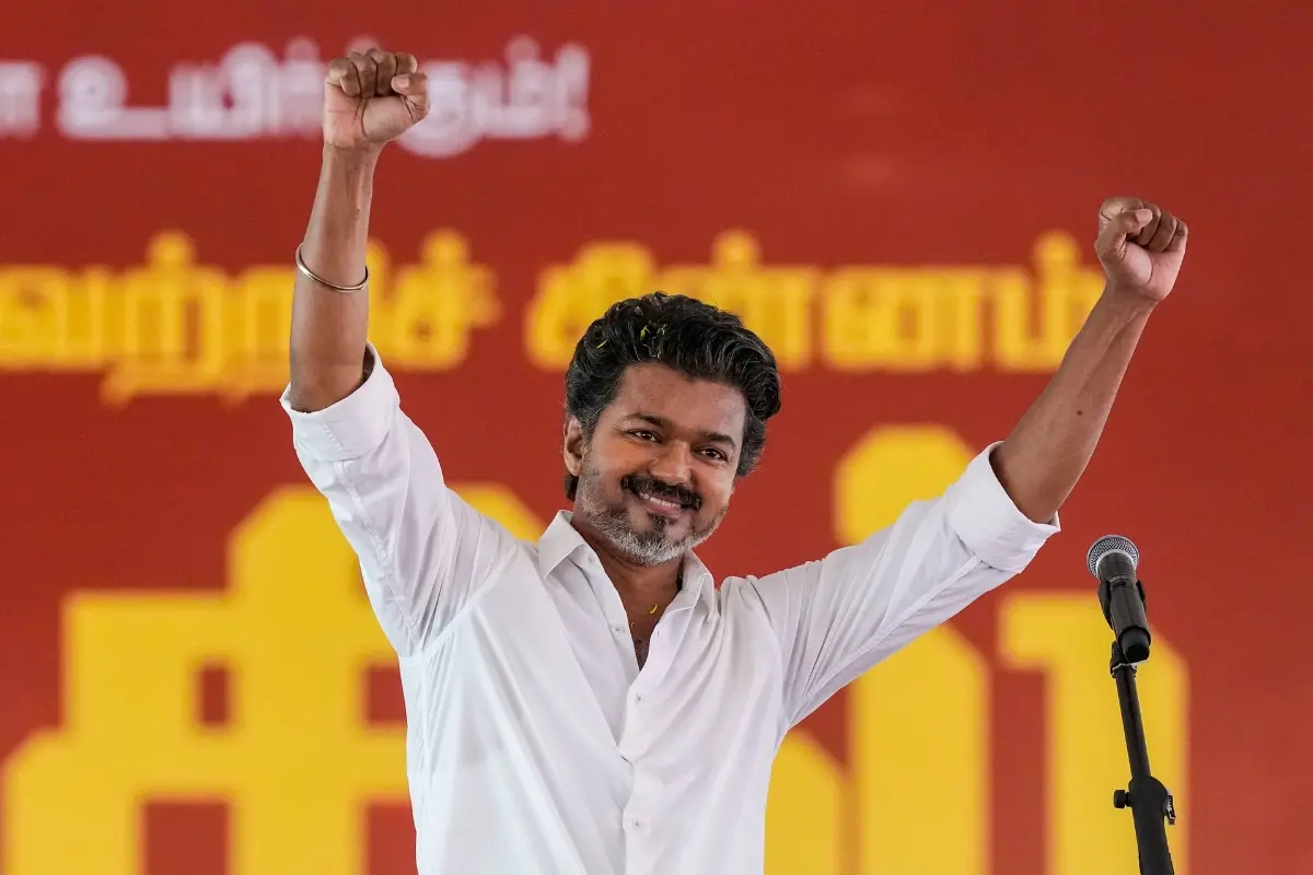 Tamilaga Vettri Kazhagam (TVK) chief Vijay.| Photo: ANI